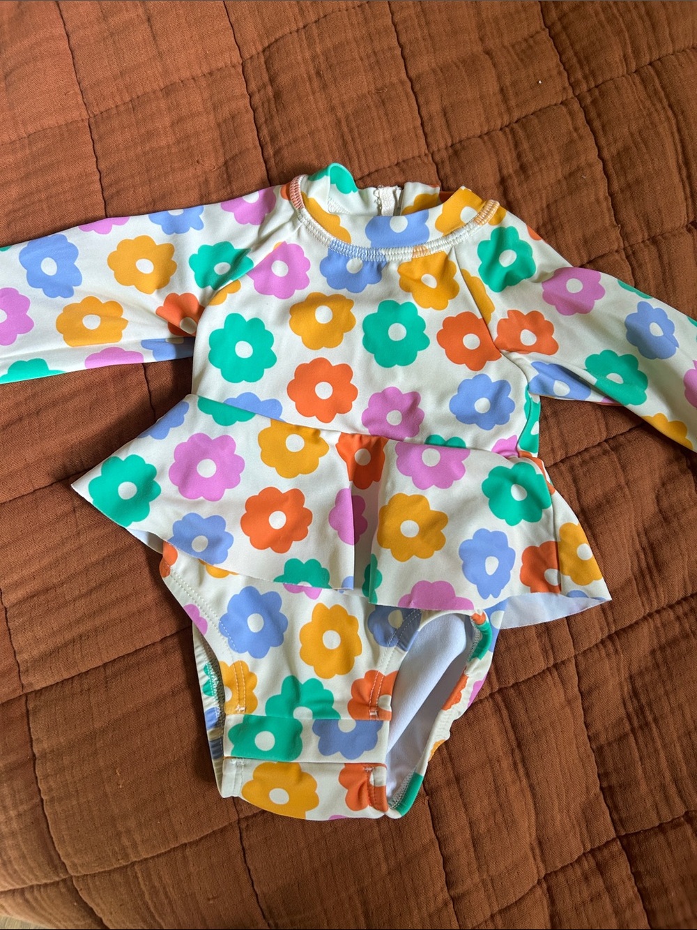 Hannah Anderson 0-3 months Long-Sleeve Floral Peplum Swimsuit - Multi